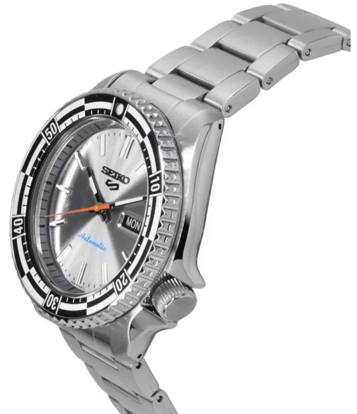 Seiko 5 Sports Special Edition Silver Dial Silver Steel Strap Watch For Men - SRPK09K1 - Image 8